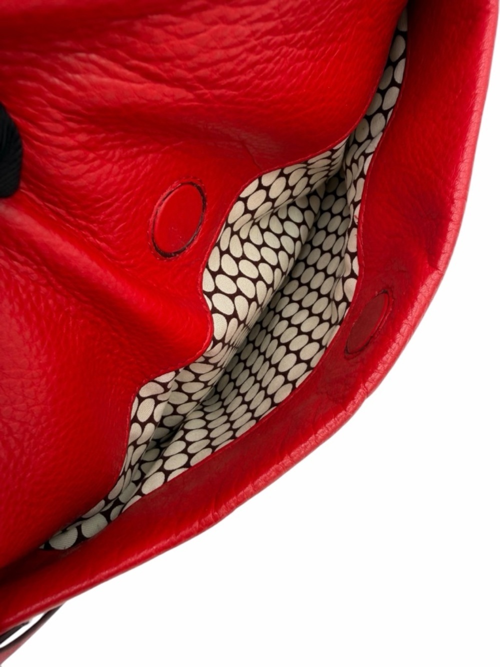 Brighton Red Leather Cutwork Tote Shoulder Bag Heart Charm Tassel Studded - Picture 6 of 11
